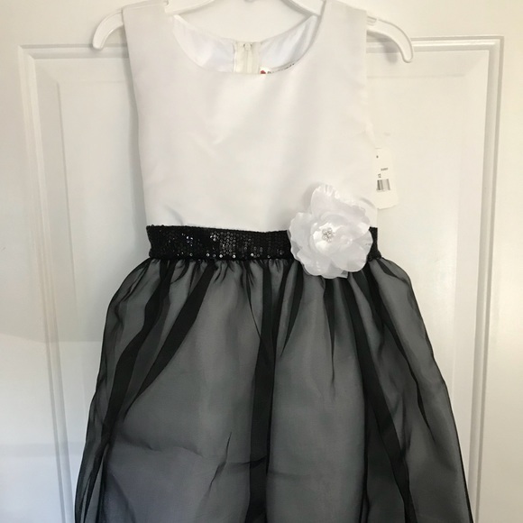 girls dress white top black bottom